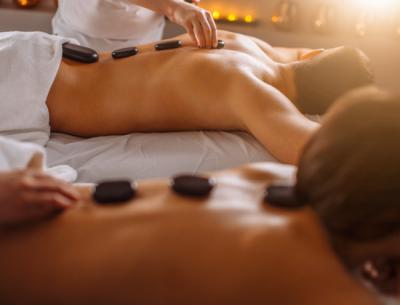 Hot stone massage for two